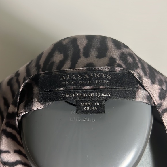 ALL SAINTS Helle Sinai Dress 100% silk - Picture 4 of 4